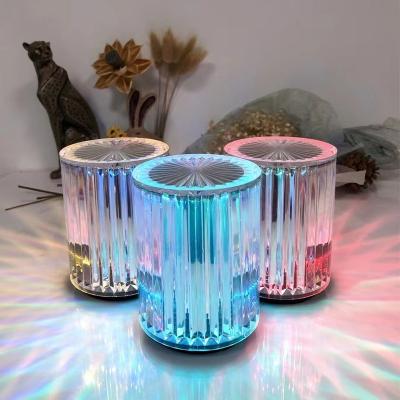 China Wholesale EUROPEAN and customized creative remote control crystal desk lamp rgb16 Rose Diamond USB contact filling for sale