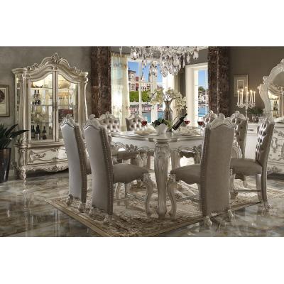 China (Other) large adjustable square table and 8 dining chairs in white color for sale