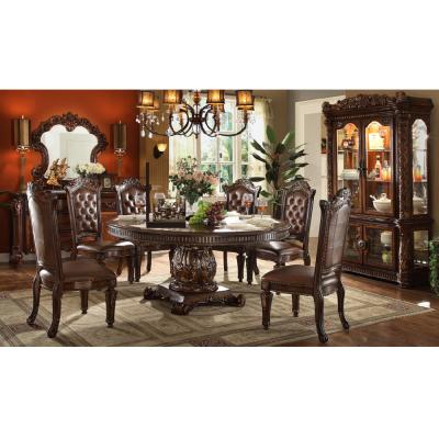 China (Other) Longhao Furniture Dining Set Adjustable Dining Table Set Handcrafted Wooden Round Dining Table With 6 Chairs for sale