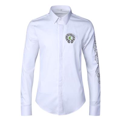 China New Fashion Anti-wrinkle Promotion Micro Elastic Spring Long Sleeve Shirt Men Slim Fit Business Formal Shirt for sale