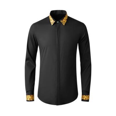 China Custom Color Anti-Wrinkle Mens Color Black White Dress Shirts Comfortable Casual Shirts For Men for sale