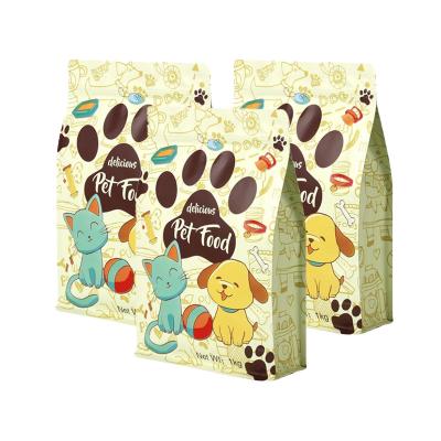 China Wholesale Plastic Packaging Moisture Proof Flat Bottom Ziplock Holder Up Snack Bag Mylar Bag Pet Food Cat Food Packaging Bag for sale