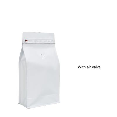 China Custom 1kg Moisture Proof Biodegradable Recycled Coffee Bags Valve Kraft Paper Flat Bottom Bag Zipper Resealable Coffee Bags With Valve for sale