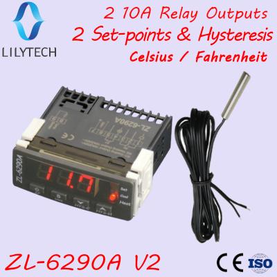 China ZL-6290A, Fahrenheit Celsius, option, dual 10A outputs, ITC-1000, STC-1000, temperature controller, Lilytech, stc-1000 12v W78 X H34.5 X D71 mm for sale