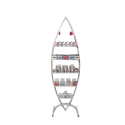 China Single Sided Metal Floor Standing Hot Sale Display Racks Skin Care Product Display Stand for sale