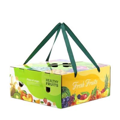 China Recycled Materials Fruit Gift Box Wholesale High End Printing Folding Corrugated Paper Box Cardboard Suitcase for sale