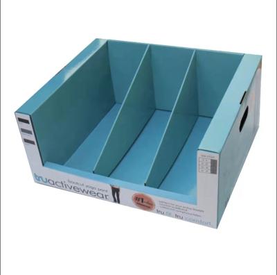 China Single Sided Countertop Cosmetic Paper Display Cardboard Display Box From Supermarket To Counter PDQ With Divider for sale