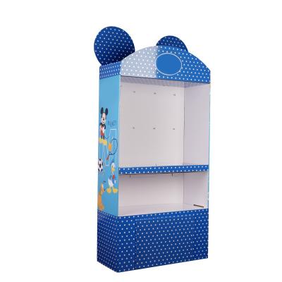 China Shopping mall display promotion cardboard display rack corrugated paper cardboard food snack hook display rack rack for sale