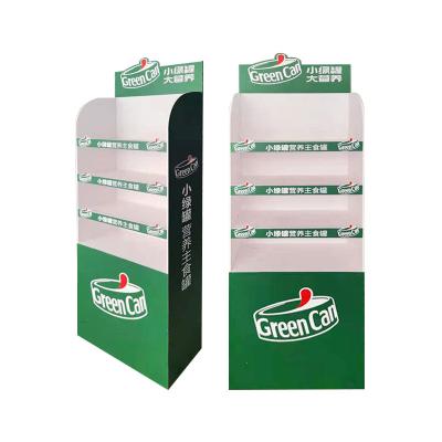 China Single Sided Custom Cardboard Floor Display Stand Unit Promotion Advertising Racks For Supermarket for sale