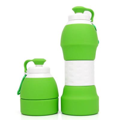 China Travel Viable Portable Sports Outdoor and Indoor Bottle Collapsible Silicone Drinks Bottle with Custom Carabiner Logo for sale