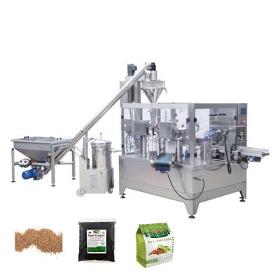 China Powder Food Premade Pouch Rotary Packing Machine Fertilizer Shaping/Filling/Sealing With Auger Powder Filling for sale