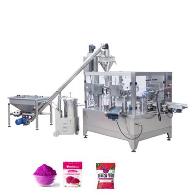 China Automatic Premade Food Stand Up Pouch Dragonfruit Powder Rotary Filling Packaging Machine for sale