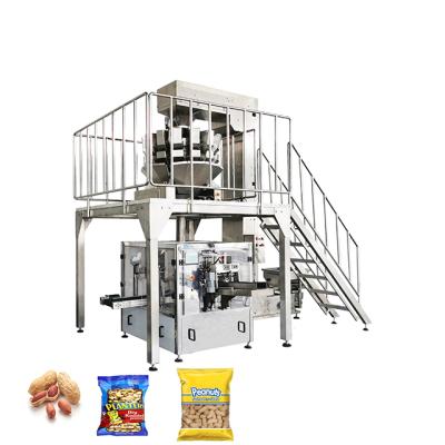 China 8 Station Food Rotary Peanut Bag Conveying Premade Pouch Packing Machine With Linear Scale Weigher for sale