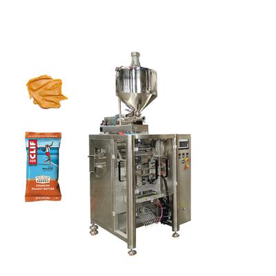 China Full Automatic Gusset Bag Food Pillow Vertical Peanut Butter Packing Machine with Piston Filler Viscous Liquid for sale