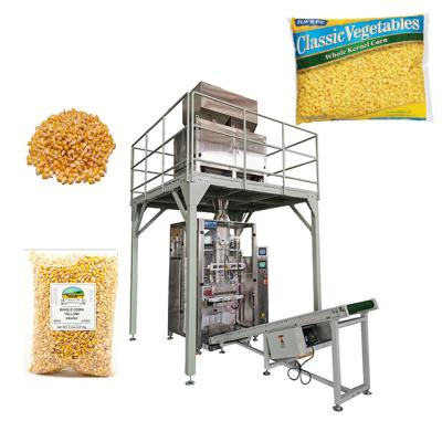 China Vertical Food VFFS Quad Seal Bag Maize Pop Corn Kernel Packing Machine With Linear Scale Weigher for sale