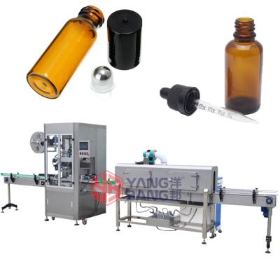 China Machine Automatic Sleeve Strip Beverage Shrink Labeling Machine For Dye Oil Bottle 10ml 30ml 60ml Liquid for sale