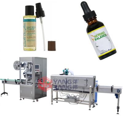 China Automatic Glass Sleeve Bottle Dropper Oil Dyeing Machine Strip Food Shrink Labeling Machine 10ml 1oz 60ml for sale