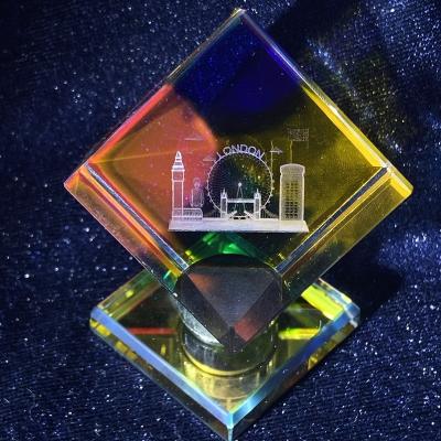 China Europe Best Price High Quality Square Shaped Crystal Glass Cube With Inner Laser for sale