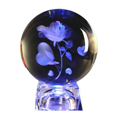 China Europe Crystal Carved Glass Ball Transparent Crystal Light Ball Colored Salon Crafts for sale