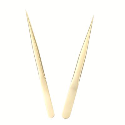 China Logo Tweezers Custom False Eyelash Extension Tweezers Straight 45 Volume Wick Eyelash Extension Tweezers Gold Set 60 90 Degree Tweezers for sale