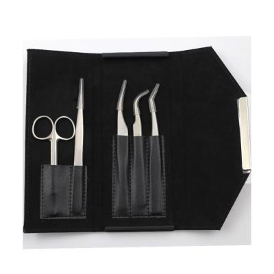 China Convenient Eyebrow Tweezer Storage Bag Eyelash Extension Tweezers Fashionable Transplant Care Set for sale