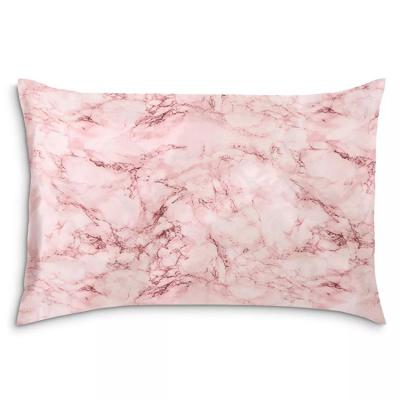 China Pattern queen size zipper mulberry silk pillow case anti-static custom printed marble 100% pure silk pillowcase for sale