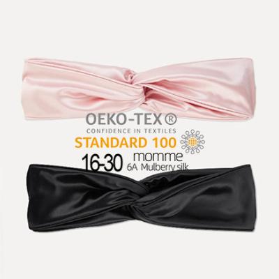 China 100% pure silk headband 22mm stretch twisted elastic mulberry silk headband European and American hot sale Amazon style mulberry silk for sale