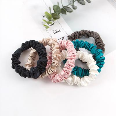 China Fashion/High Elasticity/Pretty 22MM Wholesale Luxury 100% Mulberry 6A Silk Elastic Hair Bands Multi Color Pure Silk Scrunchies for sale