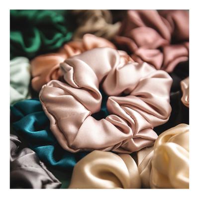 China Fashion/High Elasticity/Pretty 19mm 100% Silk Women's Hair Ties Silk Scrunchies For Women Or Girls Hair Accessories for sale