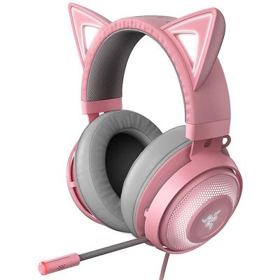 China Razer Kraken Earphone Wired Gaming Headset Cheap Razer Kraken Headset Kitty Edition Ergonomic Gaming Headphone Wired Gaming Earphone for sale