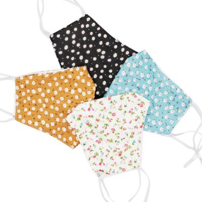 China Polyester & Thin face cover cotton summer section adult fashion with print, 2 layers of cloth washable facemask for sale