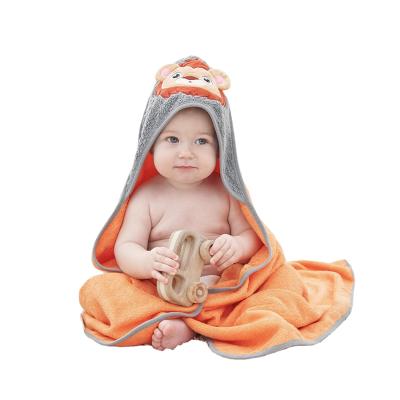 China Premium Hooded Ultra Large Bamboo Towel - Newborn & Thick Bath Towel Bases, Absorbent & Soft Safe for Baby Bath Kids - Orange Towel for sale