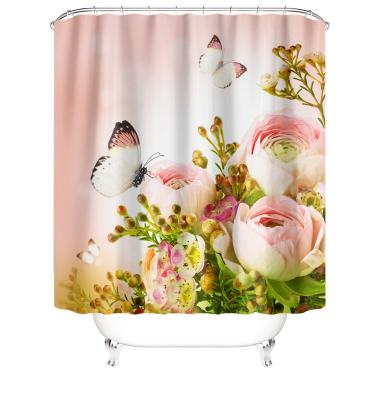 China Sustainable Shower Curtain Liner Bathroom Sets With Non Slip Washerable Rectangle Covers And Mat for sale