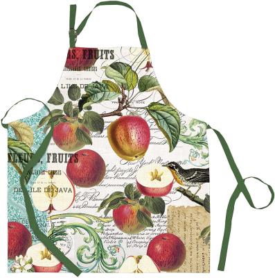 China Tidying up/storage apron with cherries and apple, apron florist leather strap, adults apron for cover work clothes for sale