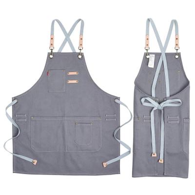 China Drink/Food Cotton Apron For Women Mens, Chef BBQ Grill Shop Aprons With Adjustable Strap Apron for sale