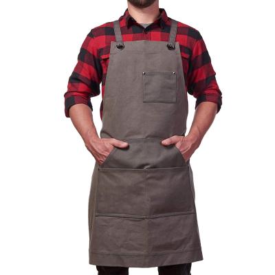 China Leather Canvas Kitchen Cleaning Aprons Grill Restaurant Bar Shop Cafes Workshop Apron for sale