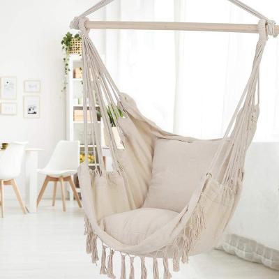 China Modern Outdoor Macrame Hammock Hanging Chair Cotton Rope Swing Chair Adult Hammock Chair for sale