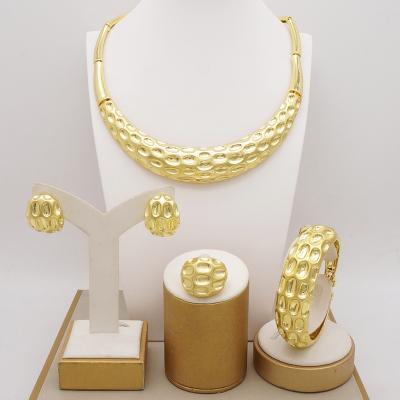 China Real CLASSIC costume wholesale china women accsesories 24k luxury plated earings set for women gold italy jewelry for sale