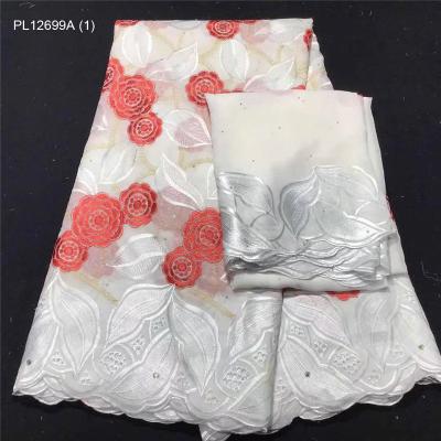 China Factory Hot Selling Swiss African Voile Lace Embroidery Cotton Lace Fabric Anti-static For Party Wedding Dress for sale