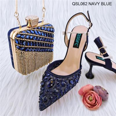 China Anti-Static African Nigeria Matching Shoes And Bag Set For Nigeria Nigeria Bag And Shoes Set Italian Ladies Designs Elegant Party for sale