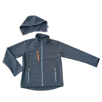 China Breathable Mens Wear Wear Gray Color Softshell Jacket Outdoor Custom for sale