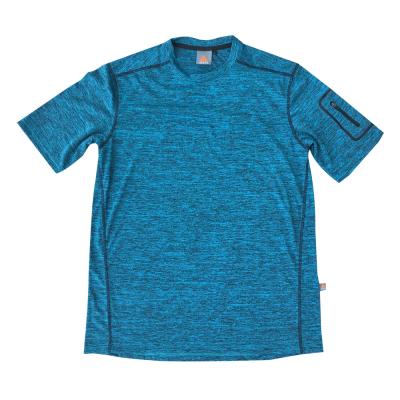 China Breathable Summer Polyester Blue Short Sleeves Clothing Collar Mens T Shirts for sale