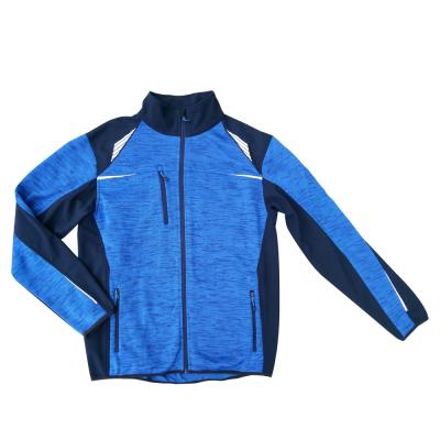 China Size Quality Breathable Polyester Knitted Fabric Running Multiple Pockets Casual Jacket Men for sale