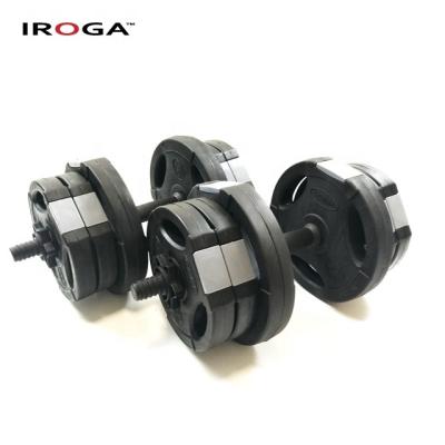 China Fitness Home Use Iroga Adjustable Cement Dumbbell Fast Delivery Set Free Weights For Home Gym for sale