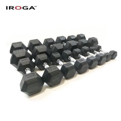 China Strength Training Iroga Fitness Ready To Board Cheap Rubber Coated Dumbbell for sale