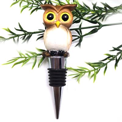 China Pilfer Proof Custom Animal Top Designed Funny Animal Wine Stopper for sale