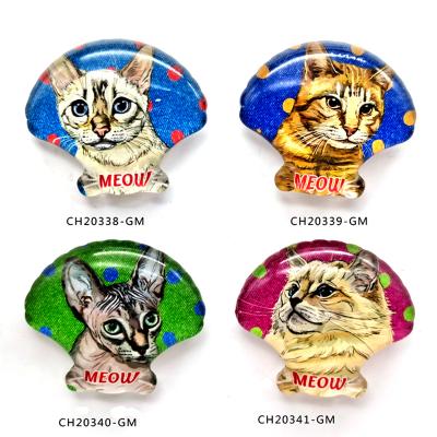 China Custom Animal Crystal Glass Magnet Sticker Tourist Souvenir, Cute Cat Refrigerator Stickers for sale