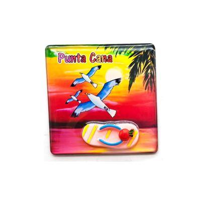 China Custom Shape Punta Cana Souvenirs Fridge Magnet Travel Souvenir Sea Epoxy Fridge Magnets for sale