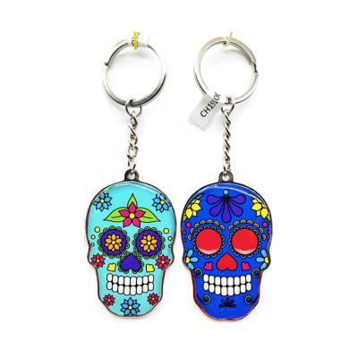 China Custom Metal Skull Design Key Chain Epoxy Key Chain for sale