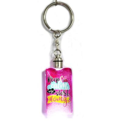 China Promotion Gift Customized Logo Foil Printing Double Side Led Keychains for sale